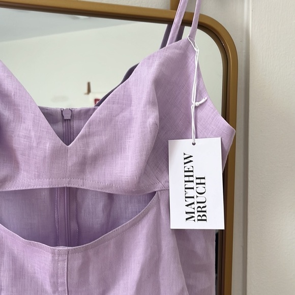 NWT Matthew Bruch Kimmie Cutout Linen Mini Dress - Picture 3 of 6